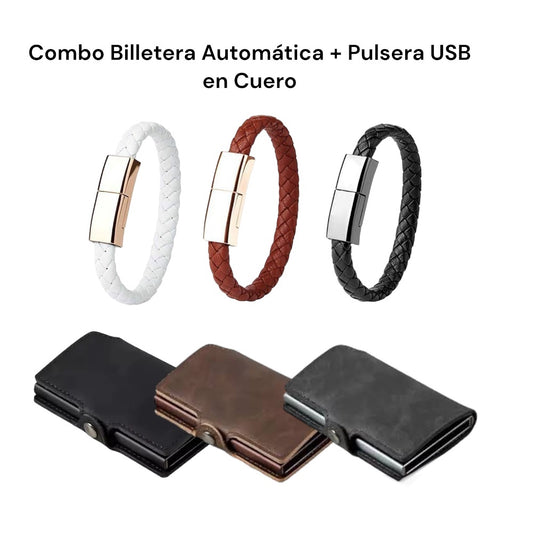 Combo Pulsera USB + Billetera Automática